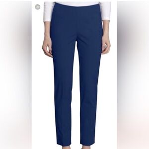 Lafayette 148 New York Astor Wool Pants Slim Straight Blue size 4 Ankle